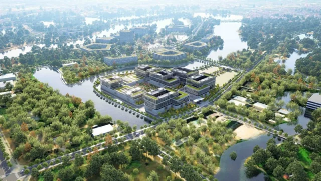 Phối cảnh Trung t&acirc;m Nghi&ecirc;n cứu v&agrave; ph&aacute;t triển Viettel.