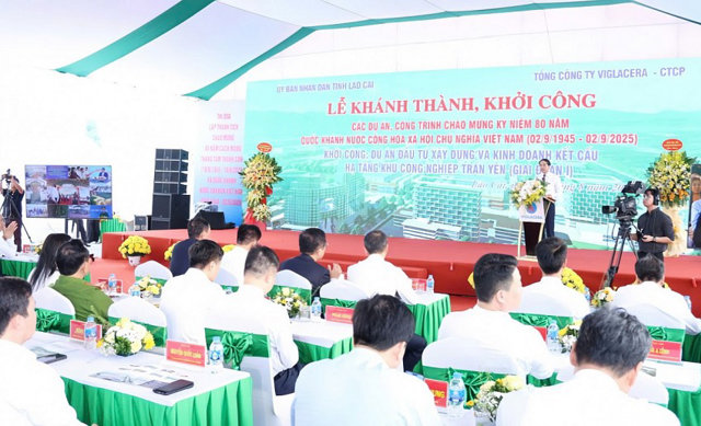 Lào Cai: Khởi công, khánh thành 6 công trình chào mừng kỷ niệm 80 năm Cách mạng tháng Tám và Quốc khánh 2/9 - Ảnh 1