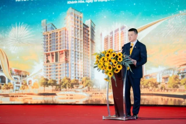 &Ocirc;ng Đặng Minh Trường &ndash; Chủ tịch HĐQT Tập đo&agrave;n Sun Group ph&aacute;t biểu tại lễ khởi c&ocirc;ng dự &aacute;n Khu đ&ocirc; thị hỗn hợp Nha Trang