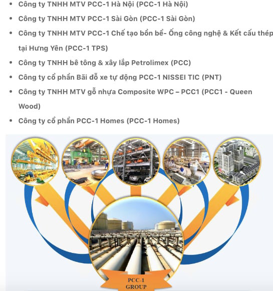 Hệ sinh th&aacute;i của&nbsp;C&ocirc;ng ty cổ phần Tập đo&agrave;n x&acirc;y lắp 1 - Petrolimex.